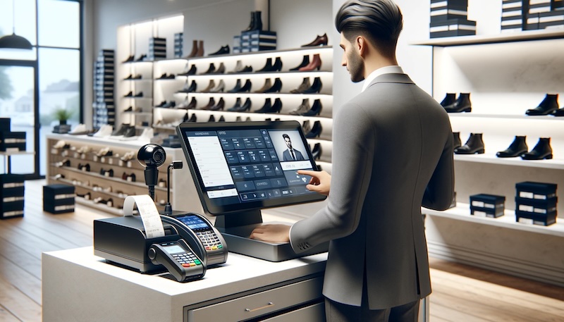 Kassaystem med integrerad streckkodsläsare och kortterminal eXcellence butiks-, och kassasystem